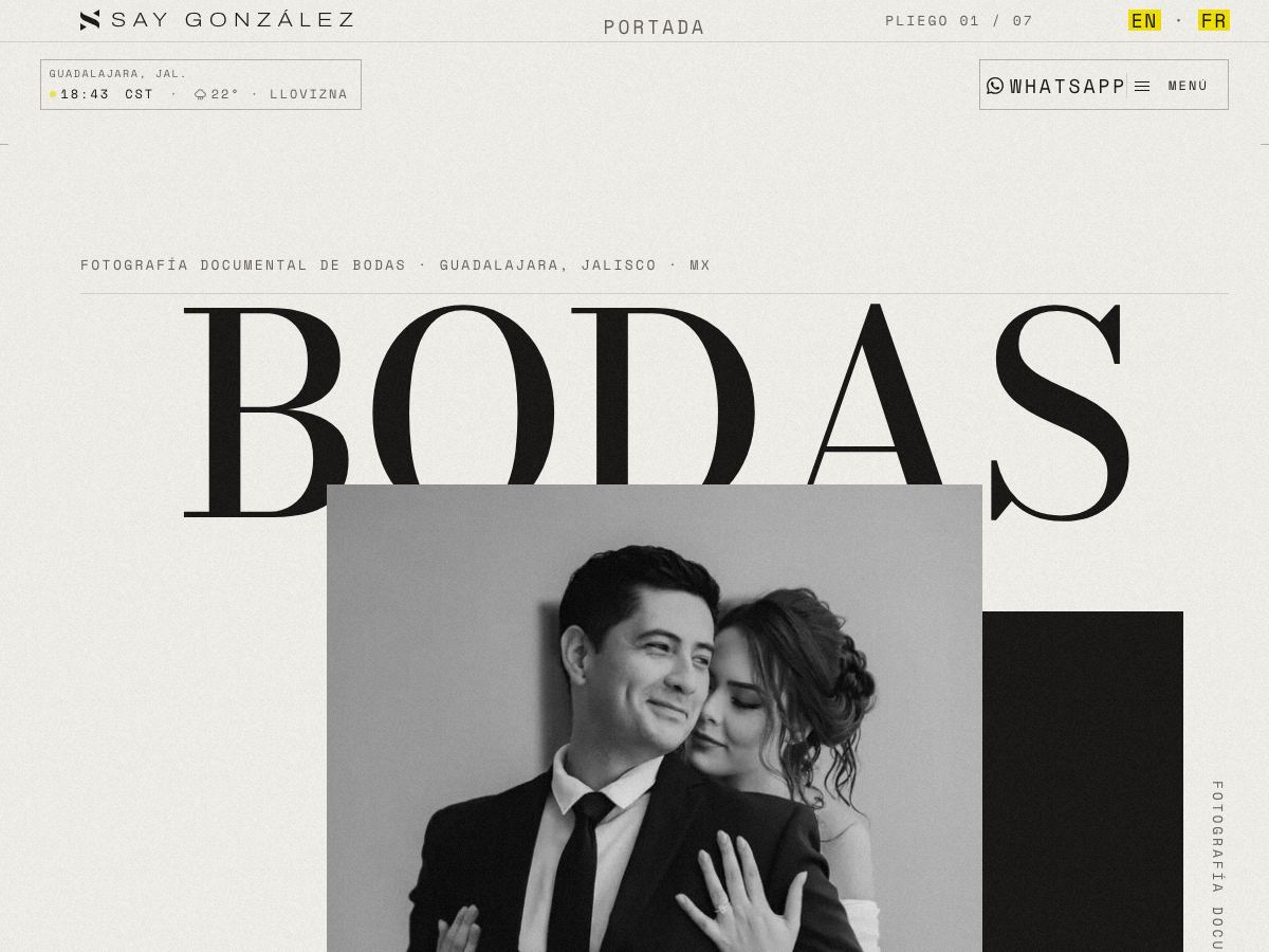 Captura de la página de inicio de saygonzalez.com